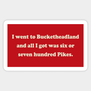 Bucketheadland (white) Sticker